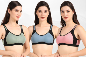 CURVZEX pack of 3 Women Push-up Non Padded Bra