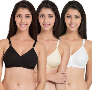 SOUMINIE by Belle Lingeries Classic Fit Cotton Non-Padded Pack of 3 Women Full Coverage Non Padded Bra
