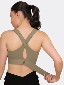 Wonder Queen Adjustable Strap Gym Bra Yoga Running Workout Bra Full Coverage Padded Fitness Women Sports Lightly Padded Bra