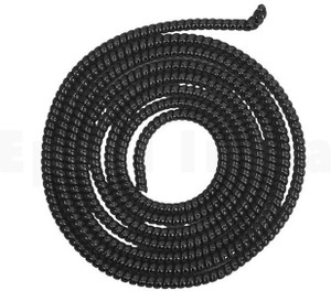 Epaal Spiral Metallic Color (2 Pcs) 1.2 Mtr Each Full Size (Black) USB, Earphone Cable Protector