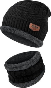 QURACK Solid, Striped Beanie Cap