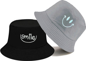 Jamont Unisex Bucket Hat Beach Sun Hat Fishing Hat Reversible Double-Side-Wear