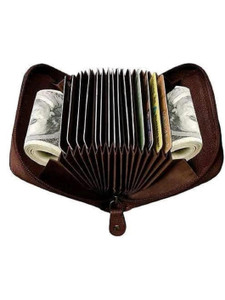 watchstar Men & Women Casual Brown Genuine Leather Card Holder