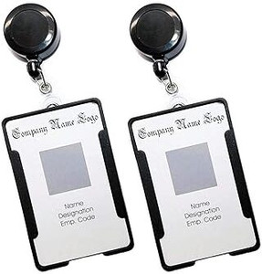 GPN PRINT Combo Identity Card Holder with Retractable Reel YO YO (Made in India) Black 2 Card Holder