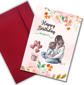 आन्यासेंत्रिक Mother Maa Mom Birthday 5.8x8.3inches Printed ग्रीटिंग कार्ड