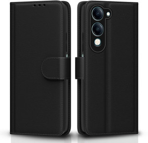 STARFLIP Flip Cover for Vivo Y19e/Y04 4G/Y29s 5G Leather Finish|TPU with Card Pockets|Wallet Stand & Shock Proof