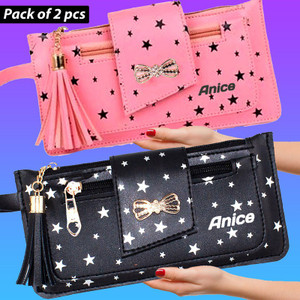 anice Casual, Party, Formal Pink, Black  Clutch