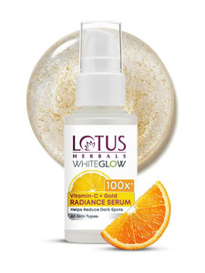 LOTUS HERBALS WhiteGlow Vitamin C and Gold Radiance Face Serum | For Dull & Dry Skin |