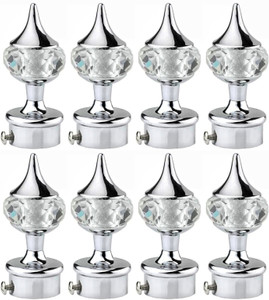 Ghazian Silver Curtain Knobs, Rod Rail Bracket Metal
