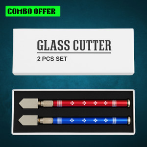 Smooth Glass Cutter TruVeli Steel Glass Cutter FZ15 Metal Handle Glass Cutter with Oil ...