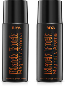 रिया Black Rock Body Spray Deodorant For Men Pack Of 2 150 Ml Each  -  पुरुषों के लिए
