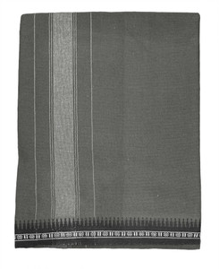 Prakasam Cotton Premium Quality Kerala Style Grey Thalapathi Single (1.28x2.00mtrs)Mens Solid Men Dhoti
