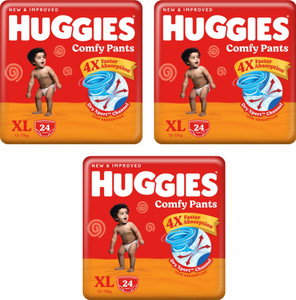 Huggies Wonder Pants Extra Large (XL) Size Baby Diaper Pants XL-24 (PACK OF 3) - XL