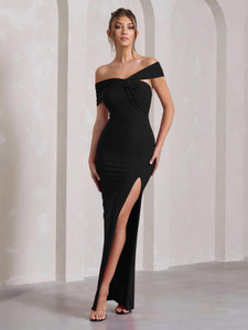 WANQUILA Women Bodycon Black Maxi/Full Length Dress