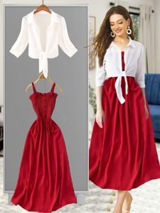 open lace back dress Halter Shrug Dress Blood Red (In Stock)