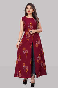 maruti fab Women Maxi Red Full Length Dress