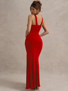 Genzy Women Bodycon Red Maxi/Full Length Dress