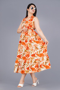 MintMarie Women Fit and Flare Multicolor Midi/Calf Length Dress