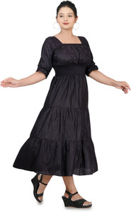 SClassicFashion Women Maxi Black Full Length Dress