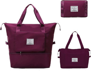Ankit International (Expandable) Maroon Large Capacity Duffle Bag, Expandable Folding Travel Bag for Women Duffel Without Wheels