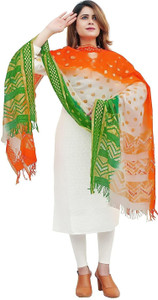 BHASKAR TRENDZ Art Silk Self Design, Embellished, Printed, Woven, Solid Women Dupatta