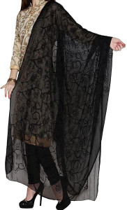 NIHSRUT Chiffon Embroidered Women Dupatta