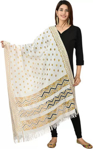 LA FEMINAE Silk Blend Self Design Women Dupatta