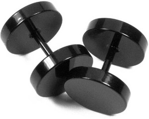 vien Black Dumbbell Stud earring for men 1 pair Stainless Steel Stud Earring Stainless Steel Stud Earring