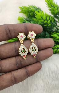 Hanaa Impon 5 Metal Handmade Ipon One Gram Gold Covering Micro Plated AD Drop Earrings Alloy Drops & Danglers