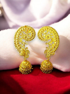 SAjTori peacock Jhumka Earrings for Women Brass Jhumki Earring