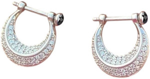 Shree Emporium Close-up of a Man Wearing a Stylish Silver Earring Silver Hoop Earring