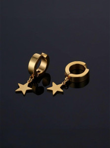 Vipunj Vedansh Enterprises Stylish Gold Plated Star Earrings Brass Hoop Earring