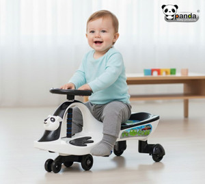 PANDA BABY PRODUCTS Panda Swing Car With Light & Music Rideons & Wagons Non Battery Operated Ride On
