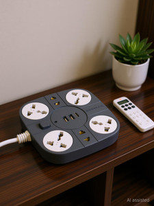 Addmax USB Extension Cord – 6 socket Outlet with 2 USB Port Multi Plug Extension Board 6 Socket Extension Boards