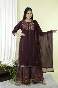 GVS SHOPPE Women Kurta Palazzo Dupatta Set