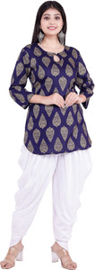 R K Enterprises Women Kurta Dhoti Pant Set
