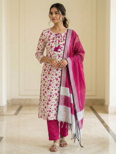 VROEGER Women Kurti Pant Dupatta Set