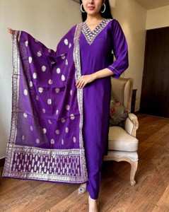 Lensya Embroidered Anarkali Kurta, Bottom & Dupatta Set