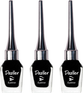 Dazller Washable Eyeliner(Pack of 3 X 6.5mL), Velvet Matte, Smudge proof,Water-resistant 19.5 ml
