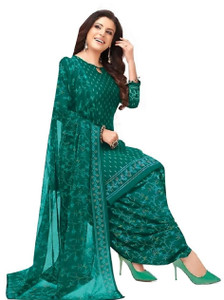 YASHIKA Crepe Solid, Floral Print, Printed, Geometric Print Salwar Suit Material