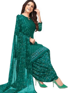 YASHIKA Crepe Solid, Floral Print, Printed, Geometric Print Salwar Suit Material