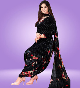AYKA CLOTHINGS Crepe Floral Print Salwar Suit Material
