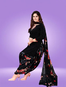 AYKA CLOTHINGS Crepe Floral Print Salwar Suit Material