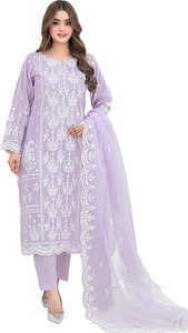 SHREEPAD ENTERPRISE Georgette Embroidered Salwar Suit Material