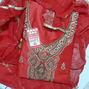 Aayat Fashion Dupion Silk Printed Salwar Suit Material