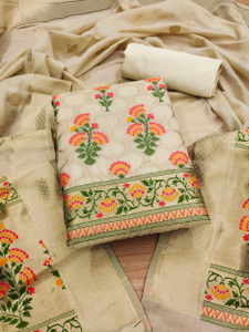 Divastri Cotton Blend Embroidered Salwar Suit Material