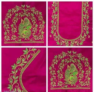 JK FINERY Cotton Silk Embroidered Blouse Material