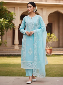 Fasdest Chanderi Embroidered Salwar Suit Material