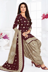 SIMPLYETHNIC Crepe Printed Kurta & Churidar Material