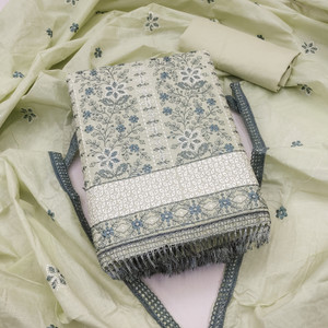 Divastri Cotton Blend Embroidered Salwar Suit Material
